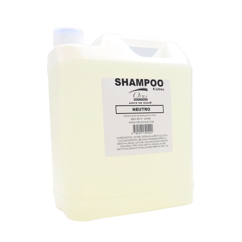 Shampoo neutro profesional Orus sin sodio 5L-0