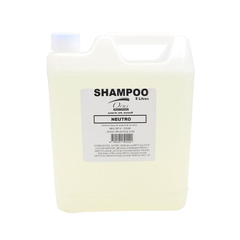 Shampoo neutro profesional Orus sin sodio 5L-1
