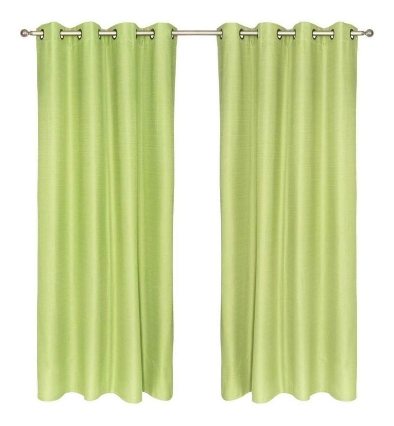 Set Cortina Blackout Térmico 140x220 Cm - Verde Pistacho-0