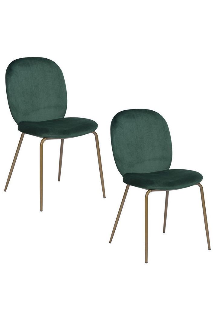 Pack 2 Sillas Comedor Golden Terciopelo Verde