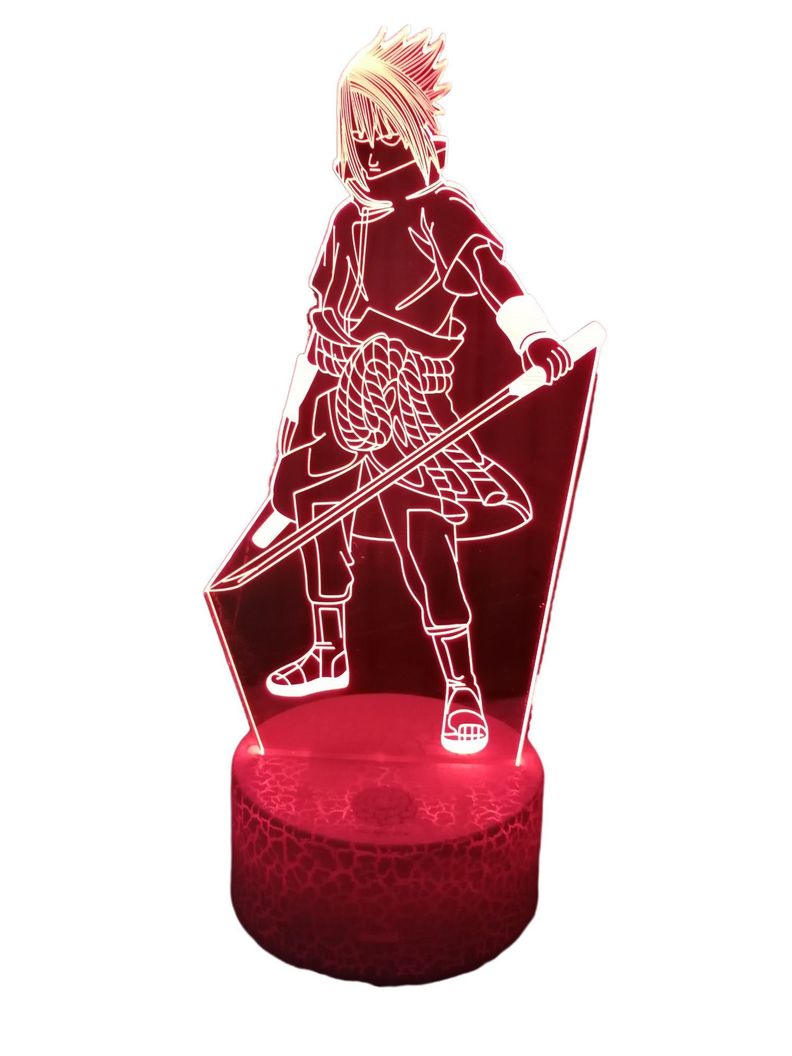 Lámpara ilusión 3D De Sasuke Uchiha 7 Colores Led-0