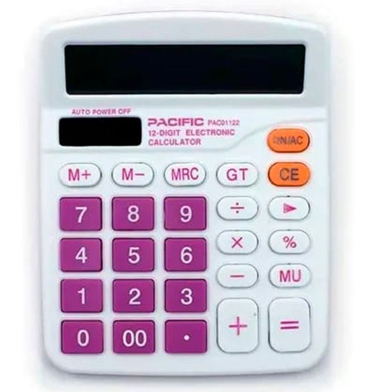 Calculadora Pacific Numeros Grandes Teclas Purpura-0