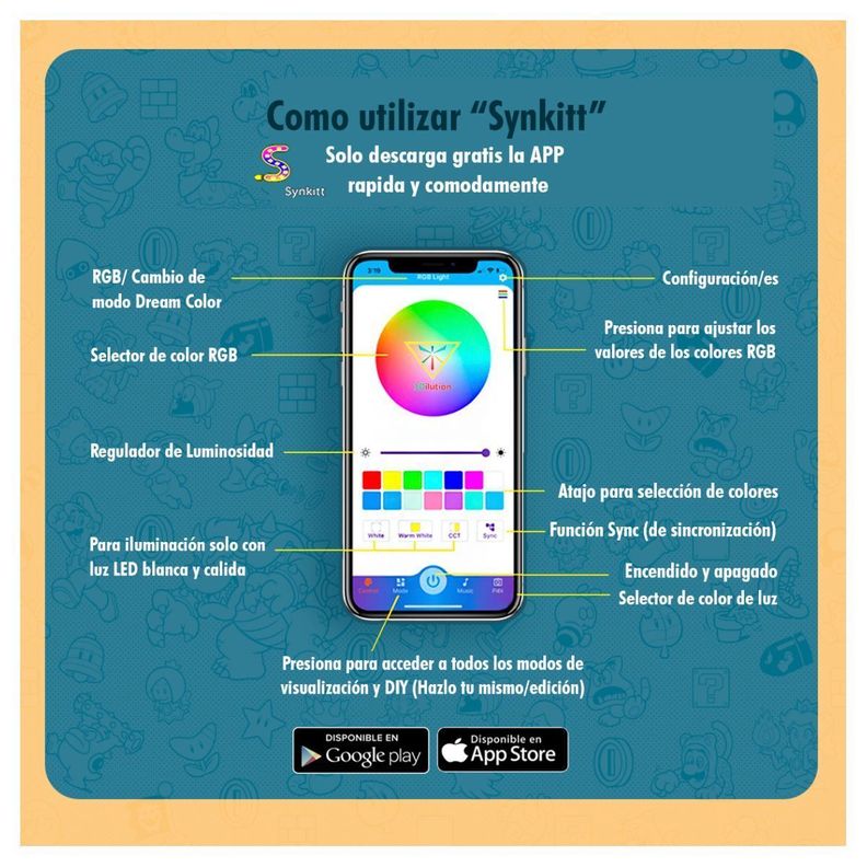 Lámpara Led 3d Rinoceronte Base Negra con App-6