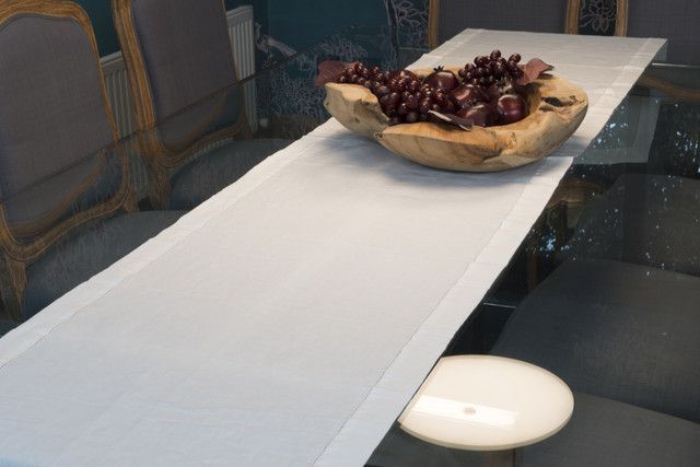 Camino de mesa lino deshilado blanco 50x150-0