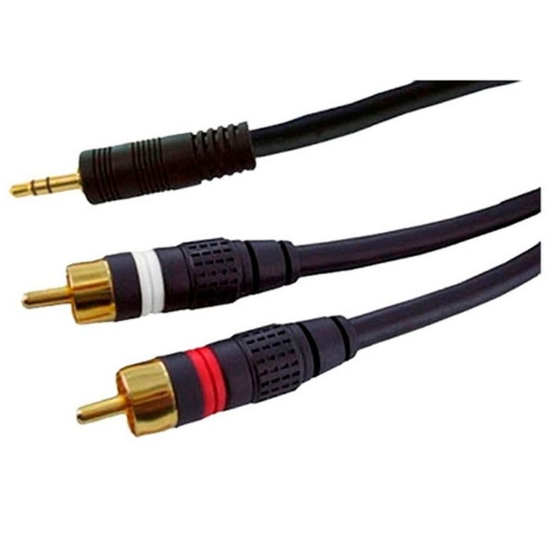 CABLE DE AUDIO 3.5MM A 2 RCA 1.8MT-1
