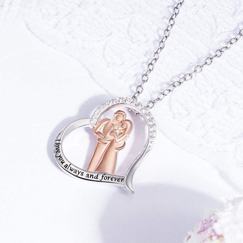 Collar Papá Mamá Bebé Hijo Familia Plata 925-1