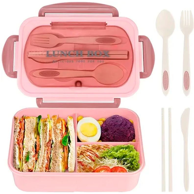 Taper Hermetico Para Comidas Contenedor + Cubiertos-0