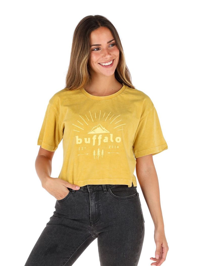 Polera Manga Corta Mostaza Mujer-0