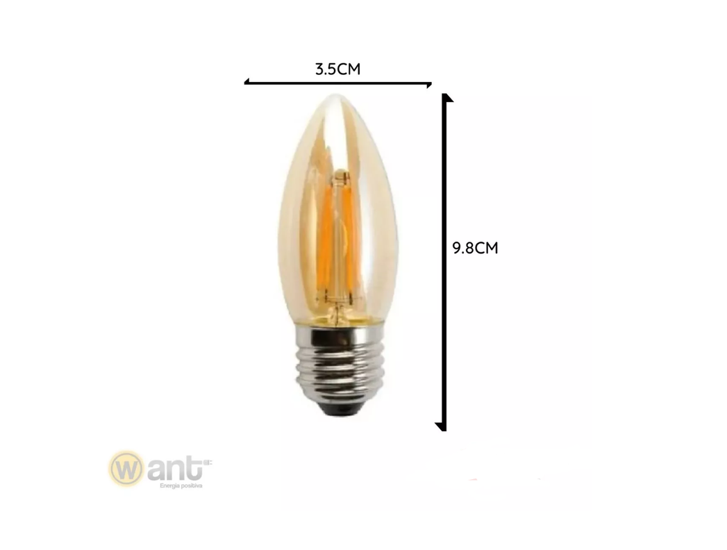 Ampolleta Led Vela Vintage 4w E27 Rosca Normal-1