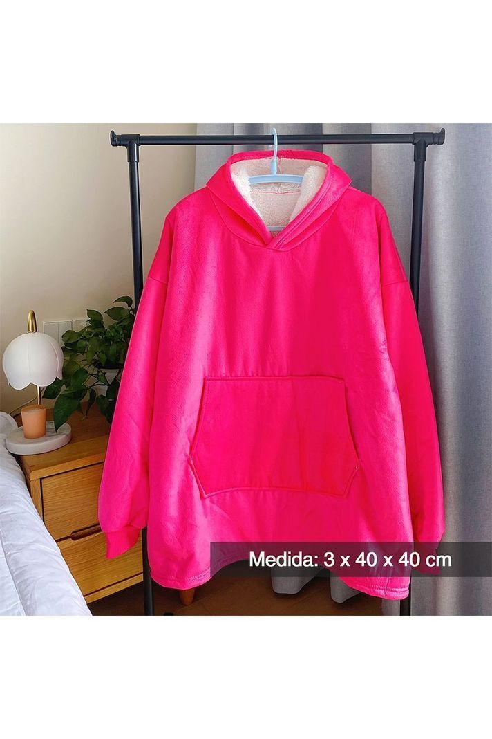 Manta Bracitos Frazada Polerón con Capucha Rosa-1