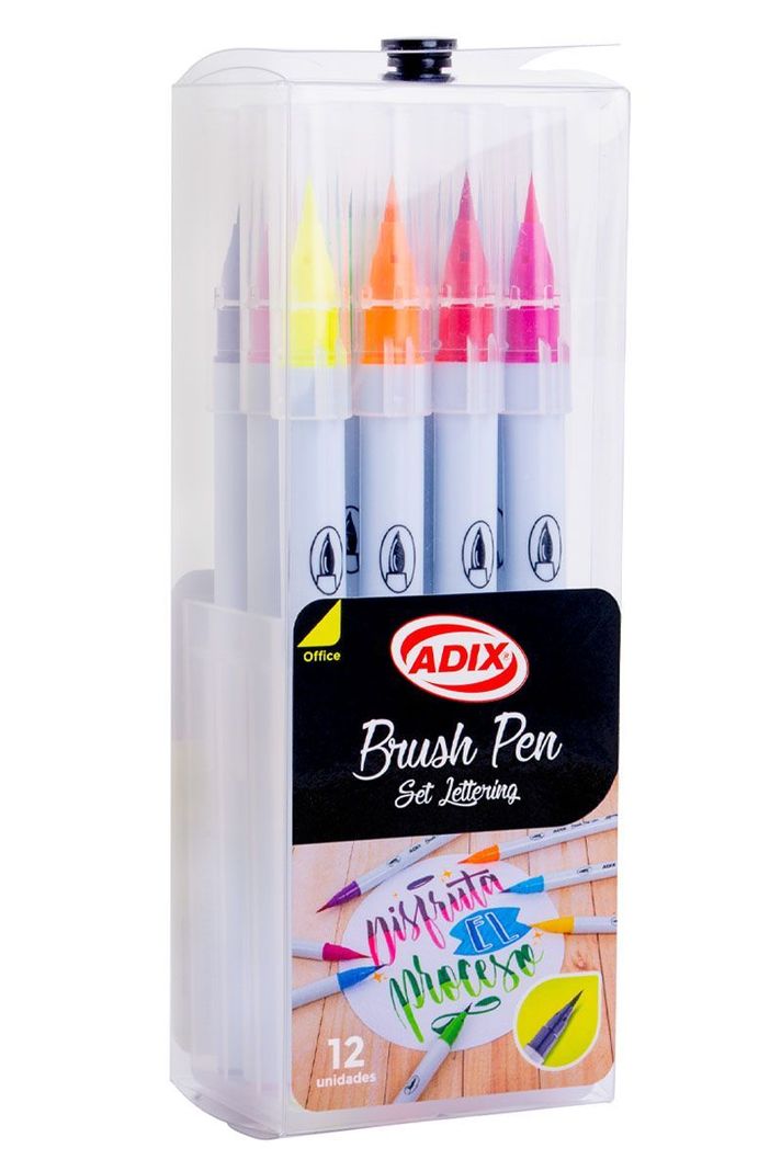Set de Brush Pen 12 Colores ADIX-1