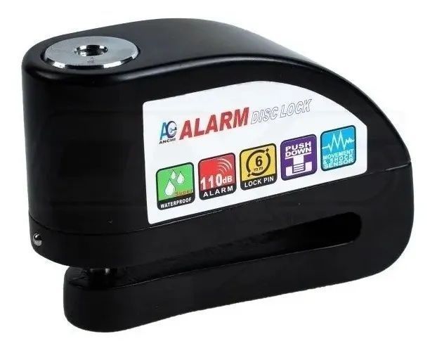 Candado Freno Disco Moto Bici Alarma Bloqueo Antirrobo Xl-0