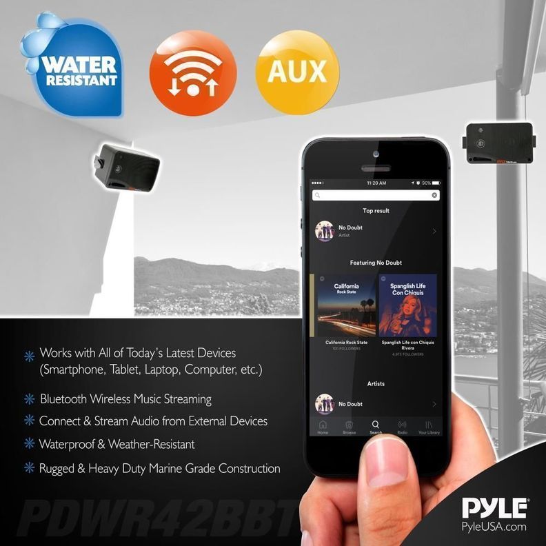 Parlantes murales activos bluetooth negros-1