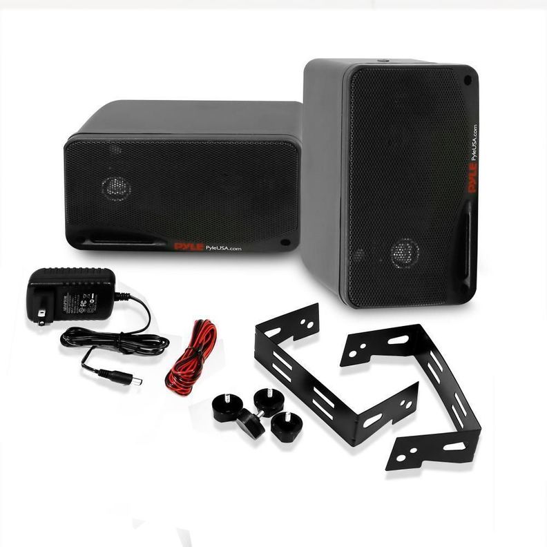 Parlantes murales activos bluetooth negros-4