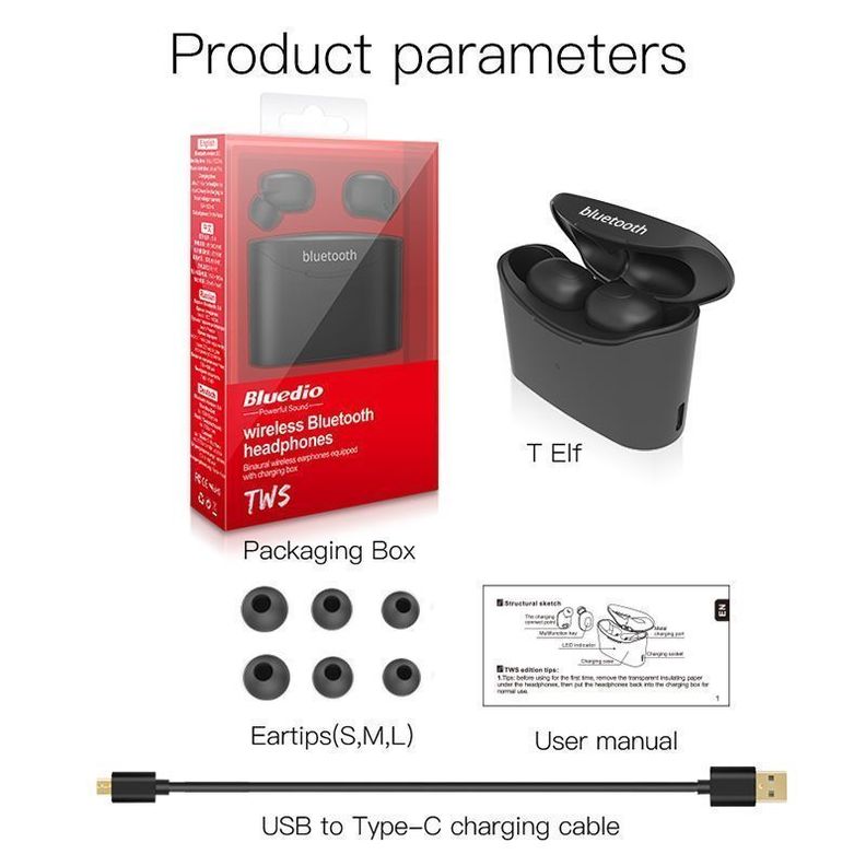 Bluedio T Elf Audífonos Bluetooth Manos Libres TWS-4