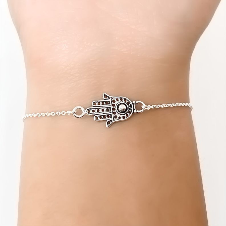 Pulsera Mano Fátima Plata Fina 925-1