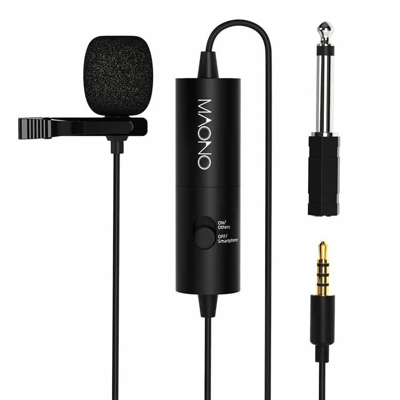 Micrófono Lavalier MAONO AU-100 – 3,5 mm, con Jack 6.35 macho-0