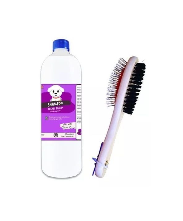 Kit Shampoo Para Perro Pelaje Blanco 1lt + Peine-0
