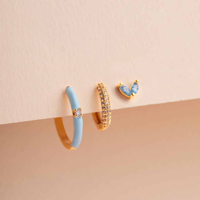 Argollas Luca Blue bañadas en oro Boaz Joyas-3