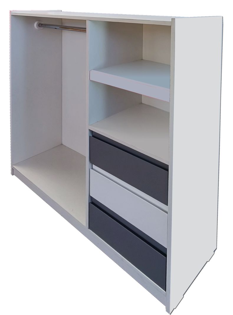 Mini Closet Montessori Minimal Grafito Blanco-1