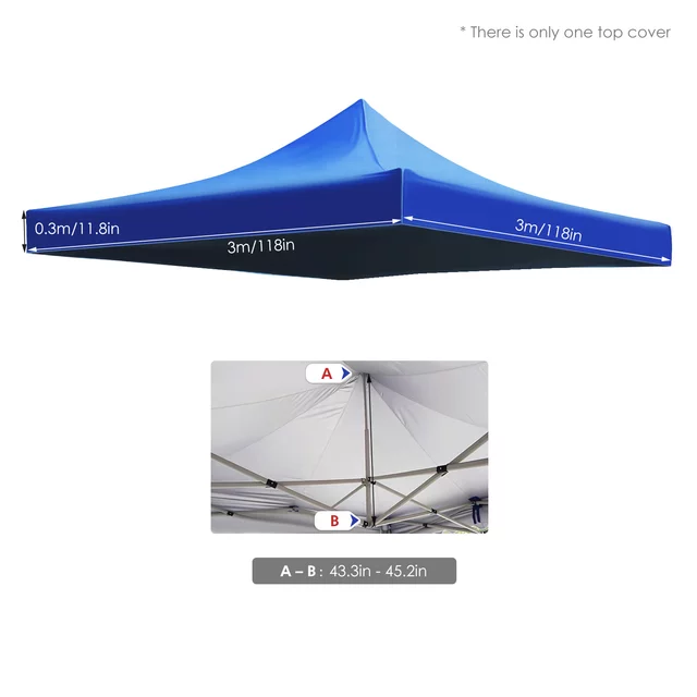 Lona Oxford Para Toldo Plegable 3x3 MTS Azul Filtro UV-2