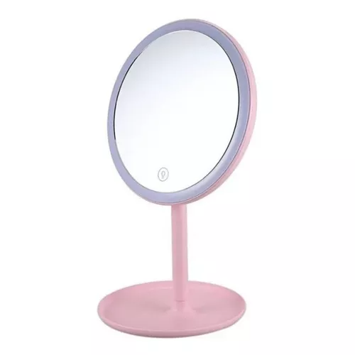 Espejo Con Luz Led Para Maquillaje Plegable Redondo-0