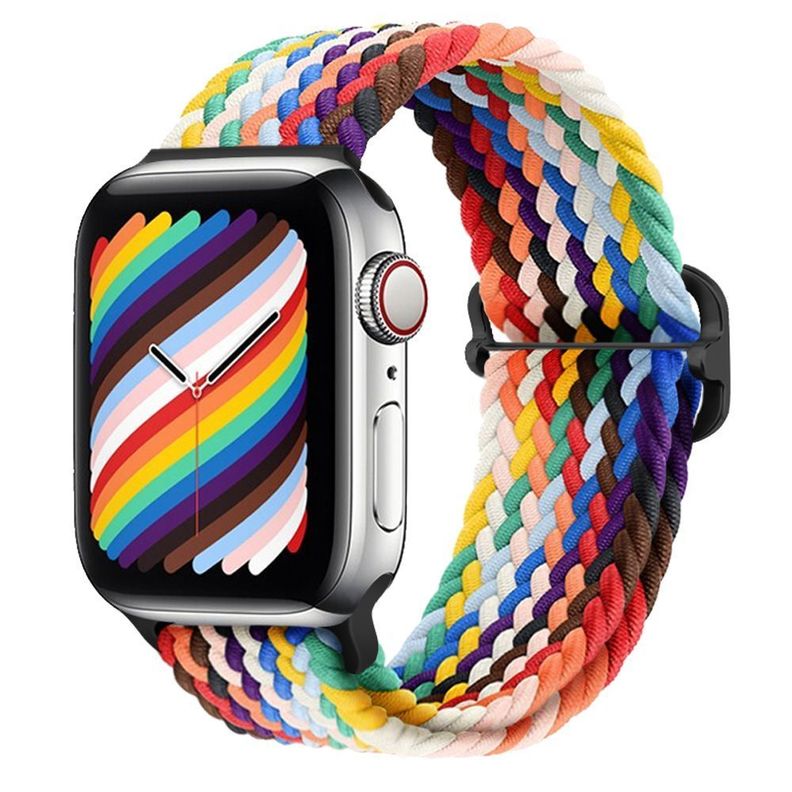 Correa Trenzada Compatible Iwatch Apple Watch Arcoiris 38-40-41MM-0