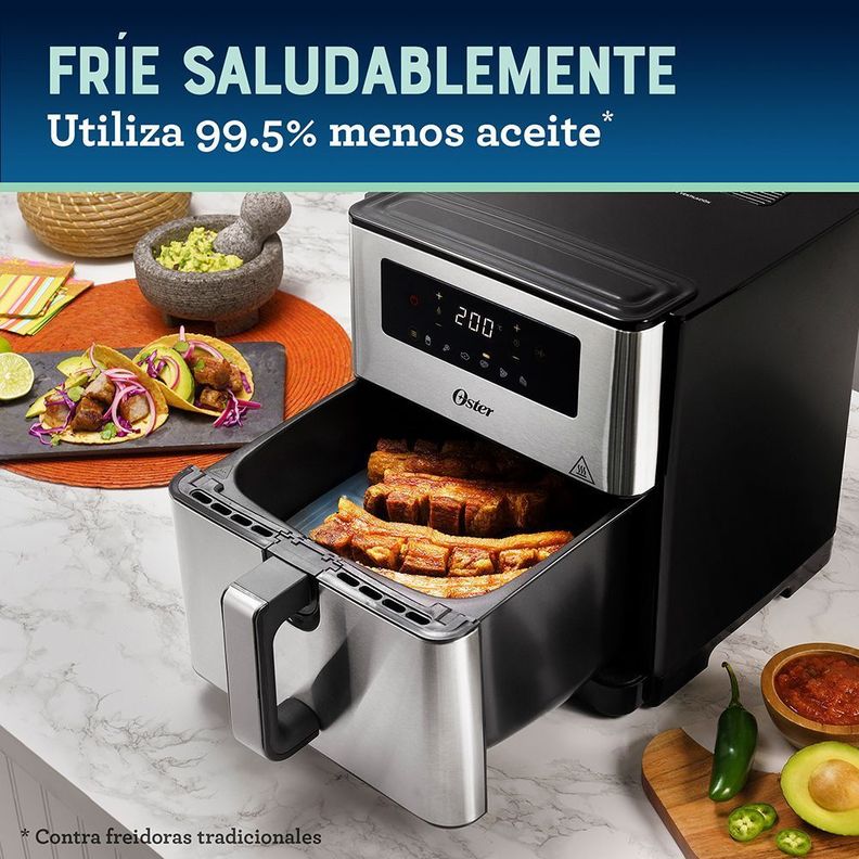 Freidora de aire digital Oster® con capacidad de 9 lt CKSTAF90D-3