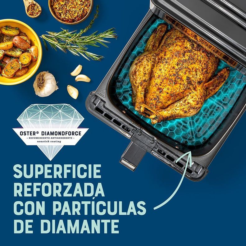 Freidora de aire digital Oster® con capacidad de 9 lt CKSTAF90D-2