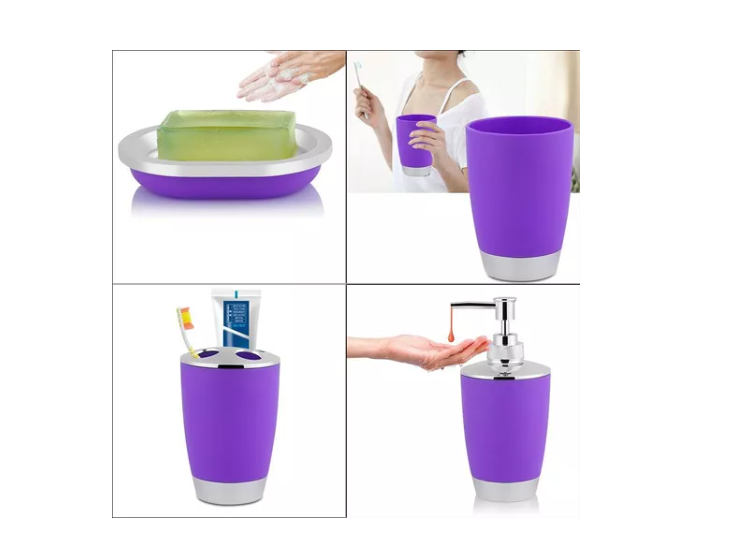Set Accesorios De Baño 4pzs Portacepillos Jabonera-1