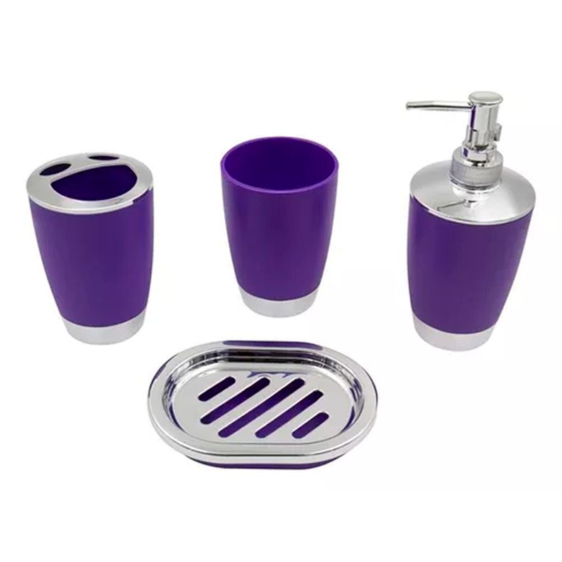 Set Accesorios De Baño 4pzs Portacepillos Jabonera-0