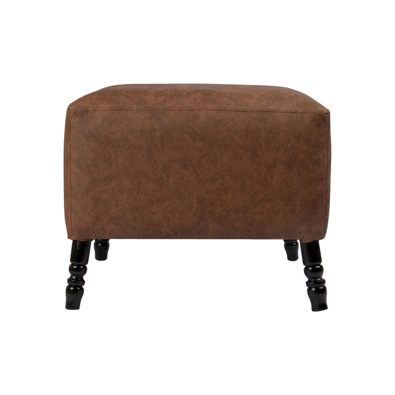 Pouf Alejandro Diseno Cafe Eco Cuero 54x54x44 cm Maxima Design