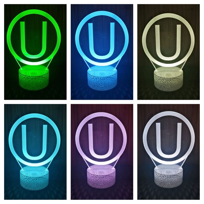 Lámpara ilusión 3D De Insignia Universitario Perú 7 colores led-1