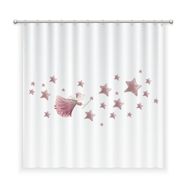 CORTINA DE BAÑO ALGODÓN HADA ROSA-0