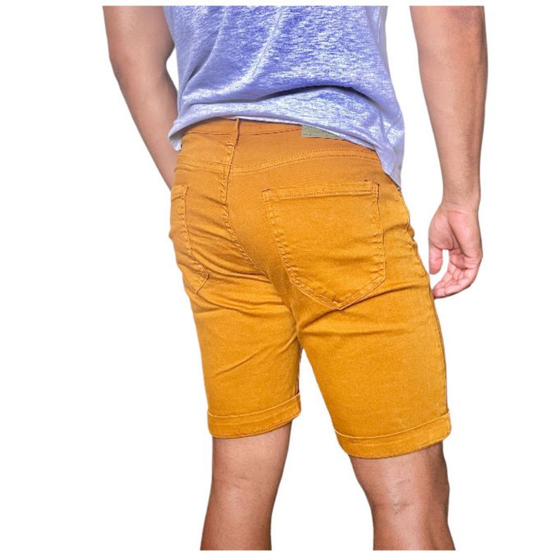Short Jeans Colors Man Hombre Mostaza-1