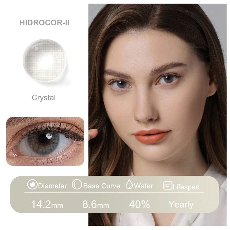 Par De Lentes De Contacto Línea Hidrocor II Color Cristal-1