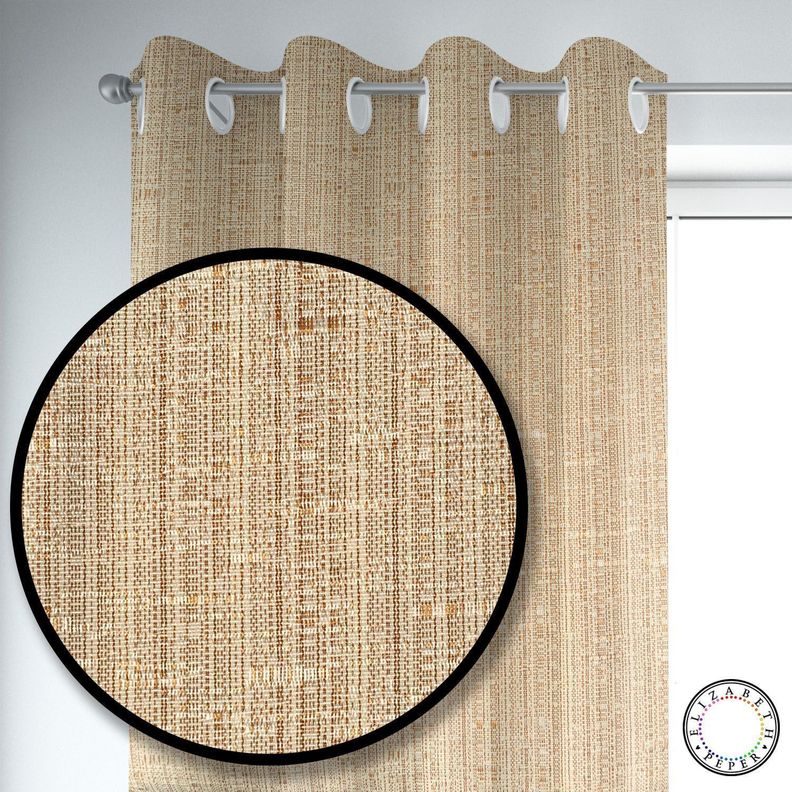 SET DE CORTINAS HOGAR 2 PAÑOS DE 140 X 220 CM BEIGE-1
