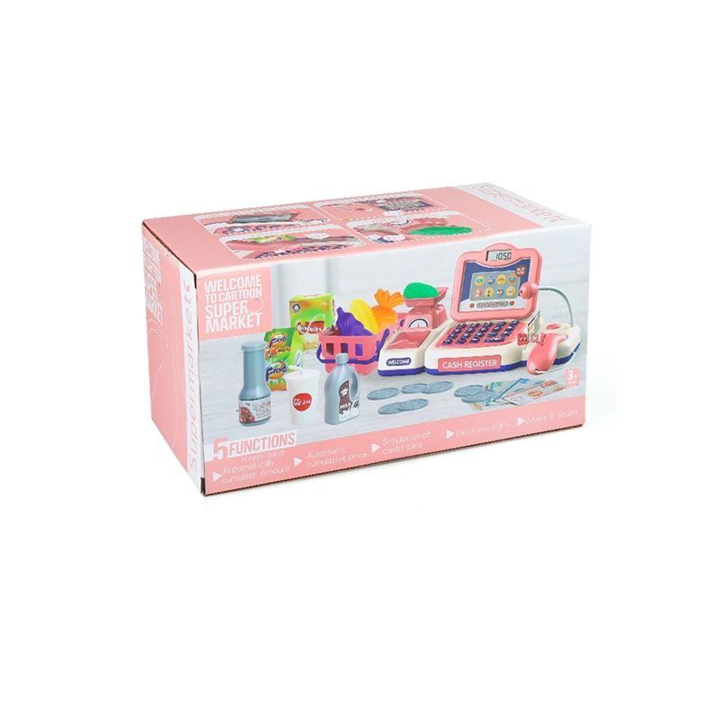 Juguete Caja Registradora Supermercado Rosada - PuntoStore-3