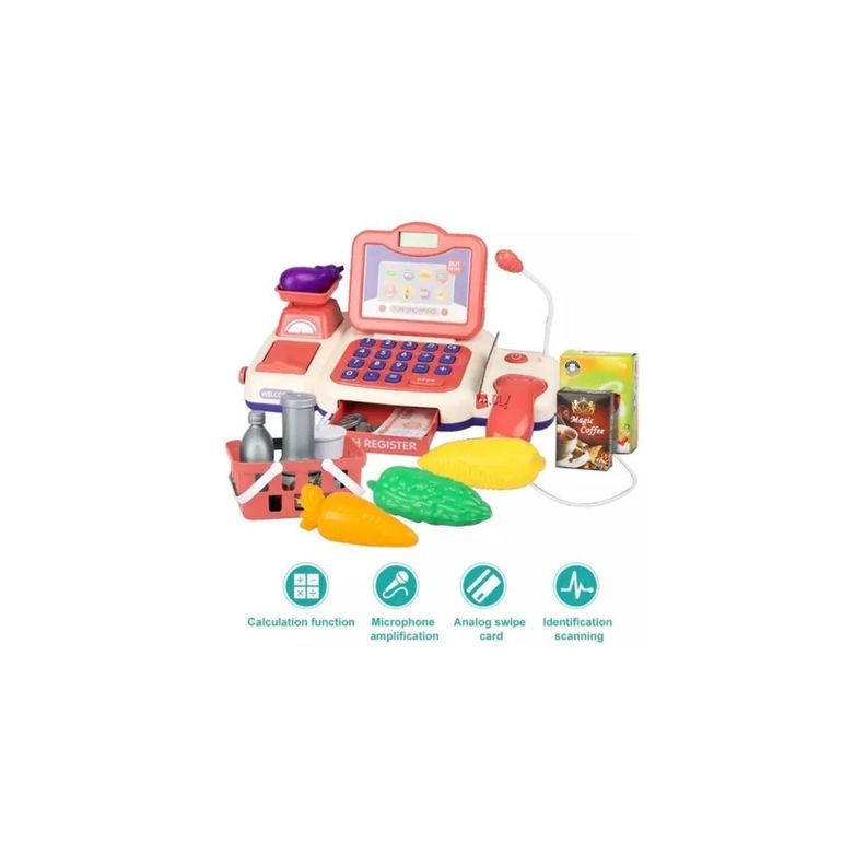 Juguete Caja Registradora Supermercado Rosada - PuntoStore-2