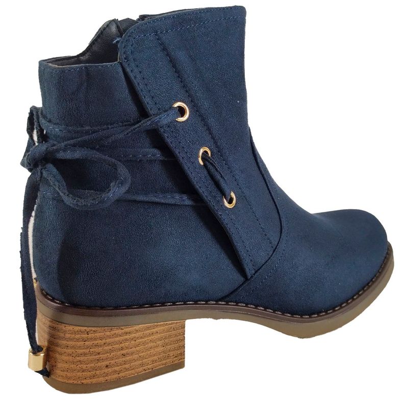 Botin de Mujer Taco Bajo Azul-2