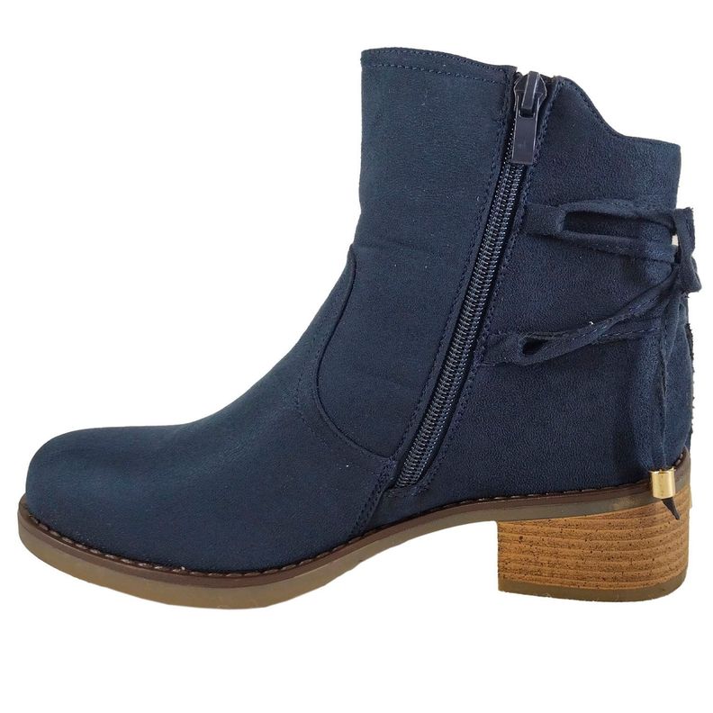 Botin de Mujer Taco Bajo Azul-4