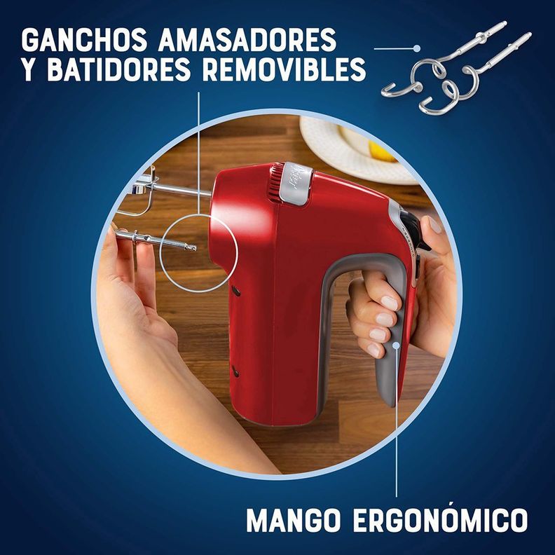 Batidora de mano Oster® 7 velocidades + función turbo FPSTHM360R-3