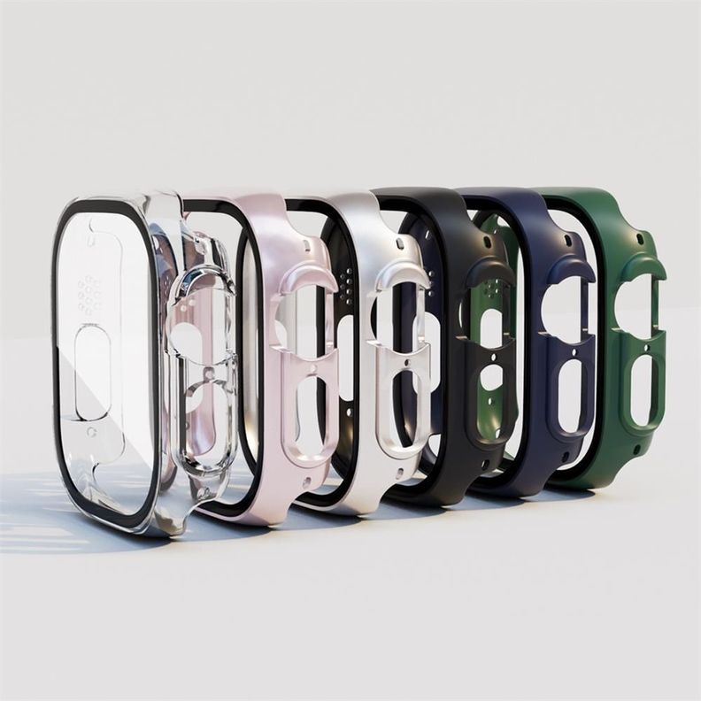Protector Carcasa Con Vidrio Para Apple Watch Ultra 49mm  / Rosa Gold -1