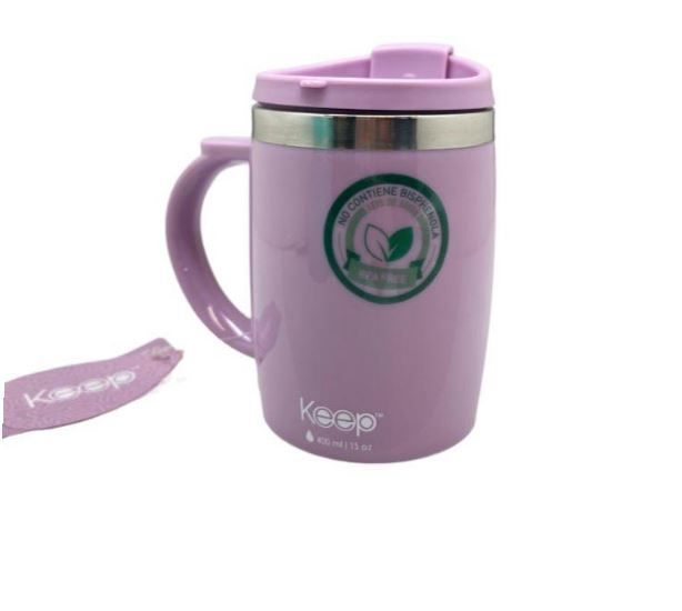 MUG TERMO COLORES 400ML KEEP morado-0