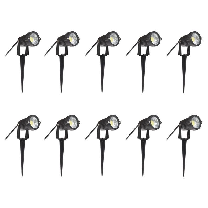 Pack 10 Foco LED Estaca Jardín 6W RGB-0