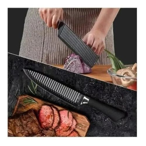 Set De 6 Cuchillos Juego Cuchillos Cocina Tijera Pelador Pro-4