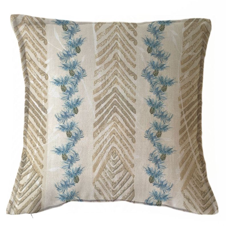 FUNDA COJIN MARISA  ESPIGAS Y FLOR AZUL 45X45 Diseno 1