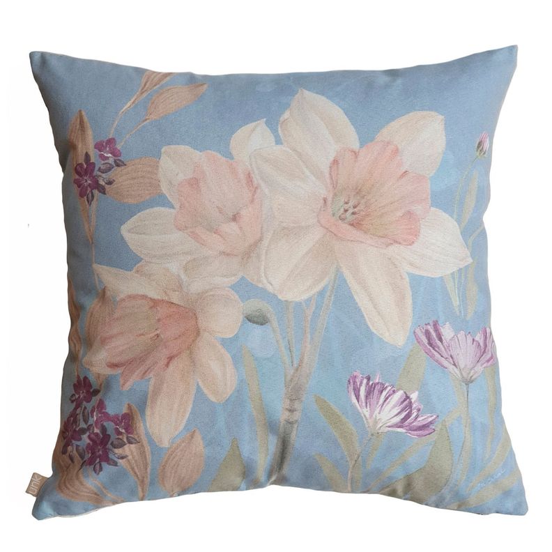 FUNDA COJIN GAMUZA NARCISOS 45X45 Diseno 1