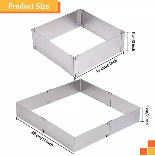Molde De Torta Moldes Para Tortas Cuadrado Ajustable Queque-1