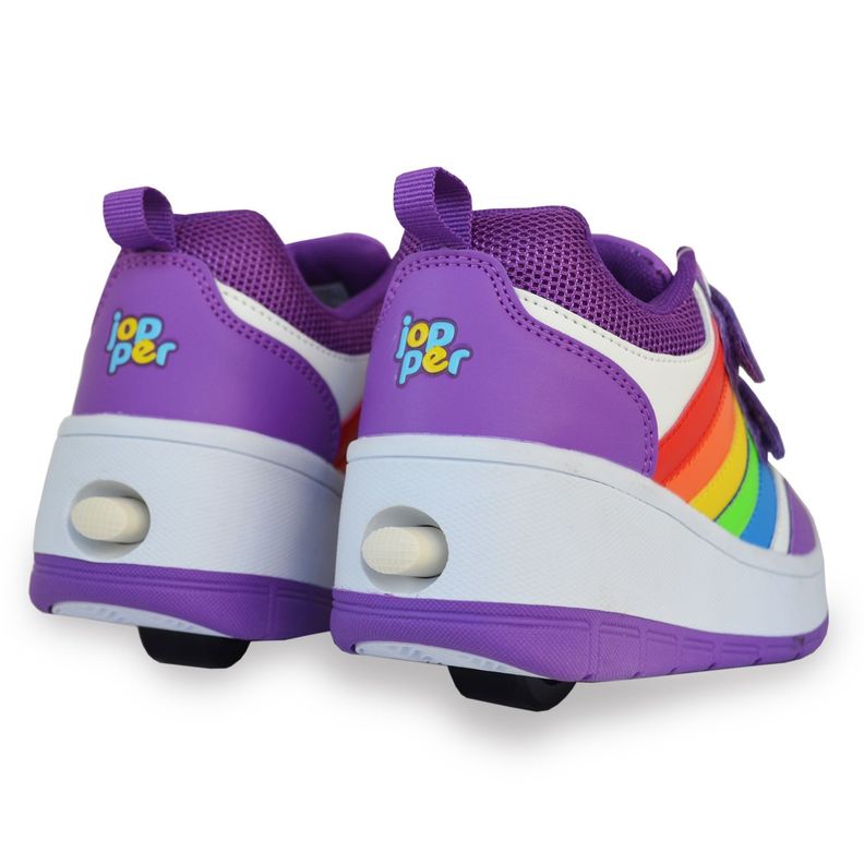 Zapatillas Niñas con Ruedas Arcoiris-5